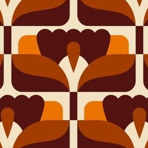 2864 F Medium - midcentury floral tiles