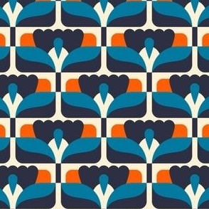 2864 B Small - midcentury floral tiles