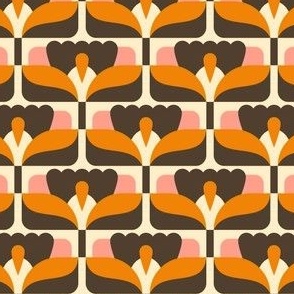 2864 C Small - midcentury floral tiles