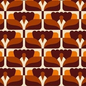 2864 F Small - midcentury floral tiles