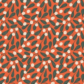 Growing mistletoe garden  - teal green, off white,  sage green and terracotta orange      // Small scale