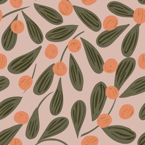 Growing mistletoe garden  - olive green, peach, forest green  and  cream       // Big scale