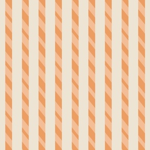 Candy cane stripes  - pastel peach, beige and off white           // Small scale