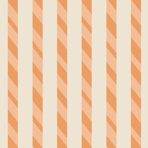 Candy cane stripes  - pastel peach, beige and off white           // Medium scale