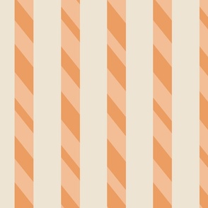 Candy cane stripes  - pastel peach, beige and off white           // Big scale