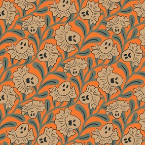 Flowery ghost - Pumpkin Orange