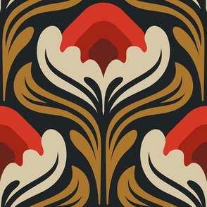 3005 E Extra large - abstract vintage blossoms