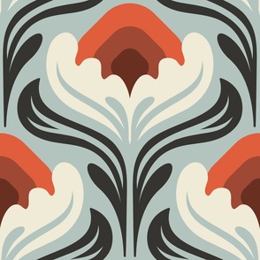 3005 F Extra large - abstract vintage blossoms