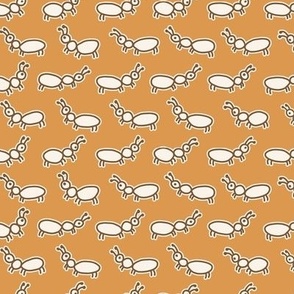 506 - Large scale Ants on parade, marching in linear formation creating horizontal stripes  - for children decor, bed sheet, minky blankets, nursery wallpaper, animal cot sheets neutral unisex gender neutral