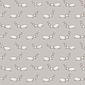 506 - Large scale Ants on parade, marching in linear formation creating horizontal stripes  - for children decor, bed sheet, minky blankets, nursery wallpaper, animal cot sheets neutral unisex gender neutral