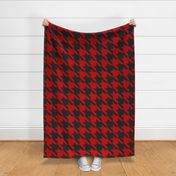 (L) Red and black houndstooth Christmas pattern
