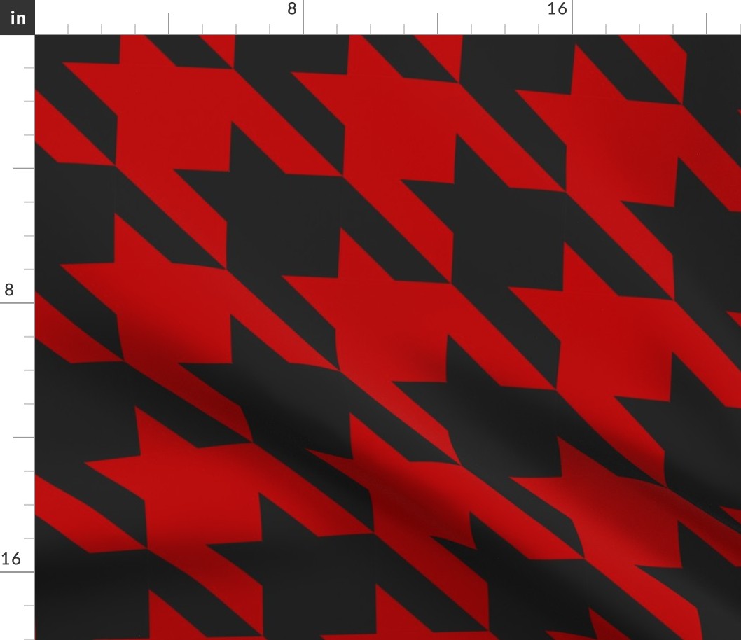 (L) Red and black houndstooth Christmas pattern