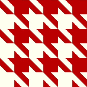(L) Red and ivory houndstooth Christmas pattern 