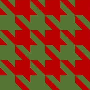 (L) Red and green houndstooth Christmas pattern