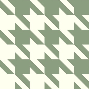 (L) Sage green and ivory houndstooth Christmas pattern