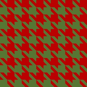 Red and green Houndstooth Christmas pattern