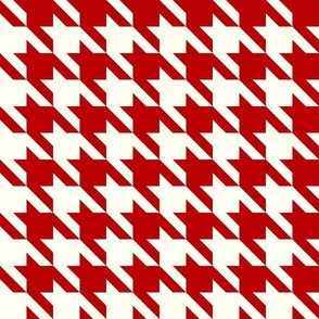 Red and ivory houndstooth Christmas pattern 