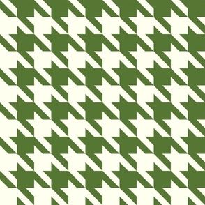 Green and ivory houndstooth Christmas pattern 