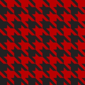 Red and black houndstooth Christmas pattern 