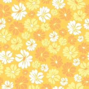 Summer Honey Orange Yellow Boho Modern Flowers for Kids Room