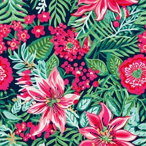 Preppy christmas with poinsettia flowers