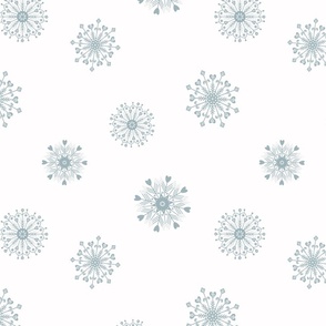 Scandinavian Christmas Snowflakes, Serenity Blue and White, Winter Holiday, large
