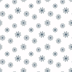 Scandinavian Christmas Snowflakes, Navy Blue and White, Winter Holiday, Medium