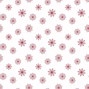 Scandinavian Christmas Snowflakes, Crimson Red and White, Winter Holiday, Medium