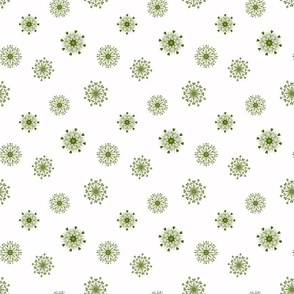 Scandinavian Christmas Snowflakes, Vintage Green and White, Winter Holiday, Medium