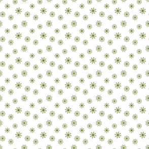 Scandinavian Christmas Snowflakes, Vintage Green and White, Winter Holiday, small