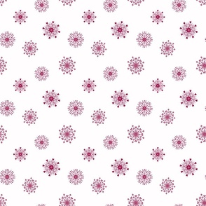 Scandinavian Christmas Snowflakes, Ruby Pink and White, Winter Holiday, medium