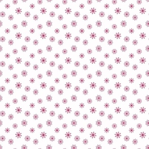 Scandinavian Christmas Snowflakes, Ruby Pink and White, Winter Holiday, small