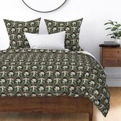 Moody Moonlit Mushroom Damask - fern green, small 