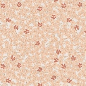 Floral Flight tile apricot 2x