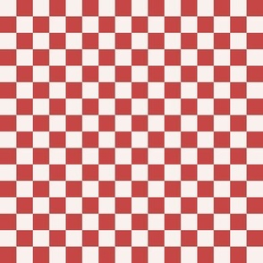 Red and off white checkerboard valentines 2x2