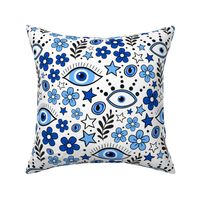 Large Scale Blue Evil Eye Floral