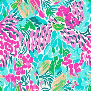 Abstract preppy  pink and blue pattern  