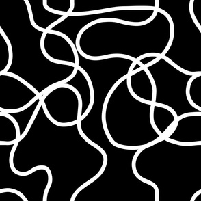 Abstract Line (Thicker) - White on Black