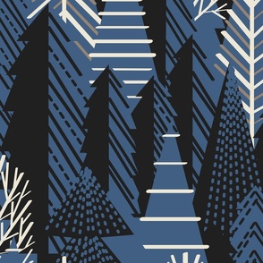 Large jumbo scale // Winter forest // blue ridge black mountain and morel cozy pine trees 