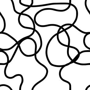 Abstract Line (Thicker) - Black on White