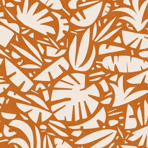 Tiki Jungle - Leaves on Rust / Large