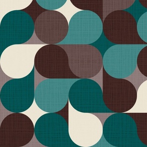 Retro geometric Drops - East Fork 1. Night Swim Brown & Molasses Green #abstractgeometry #bauhausinspired