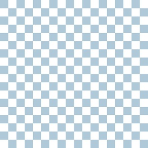 Sky Blue and White One Inch Check French Provincial Winter Checkerboard 