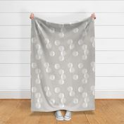 African Abstract Moon Jelly Fish - White on Beige Warm Grey