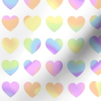 Hearts on white_pastel