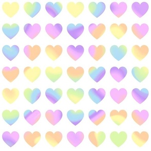 Hearts on white_pastel