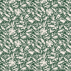 Tiki Jungle - Leaves on Green / Medium