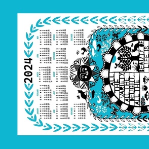2024 Calendar Shadow and light 2024 (Turquoise)
