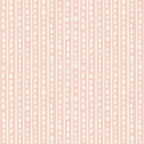 Hand drawn dots and lines in off white cream and peach soft pink - medium