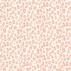 Modern abstract leopard animal print in  peachy pink and off white cream - Medium/small